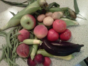 July Fresh Fruits and Veggies from Market