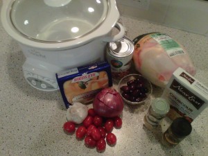 Crock Pot with ingredients