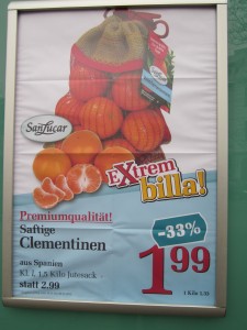 This grocery store poster in Vienna, Austria makes me hungry for citrus!