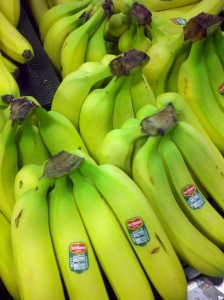 Bananas at grocery store