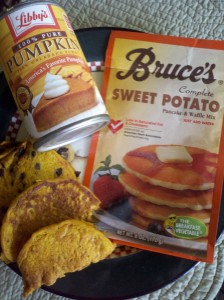 Sweet potato pancake with canned pumpkin.