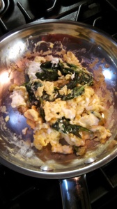Spinach and egg cooked