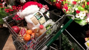 Holiday grocery basket