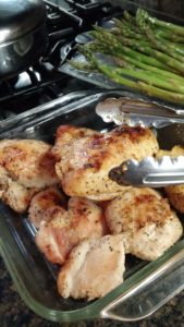 Grilled chicken and asparagus