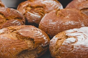 Whole grain bread loaves